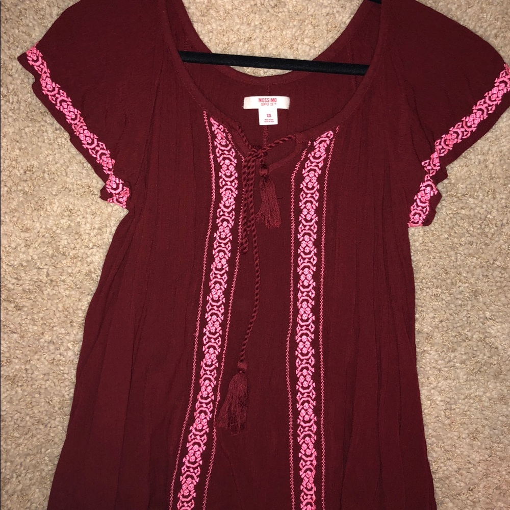 Summer shirt maroon and pink